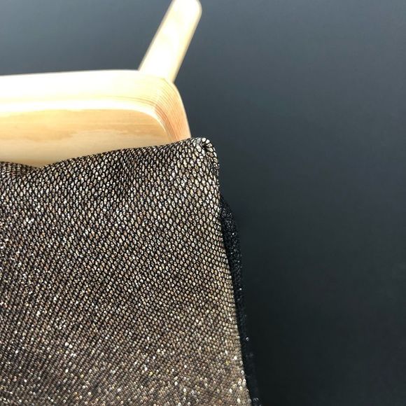 MNG Mango Shimmery Gold Black Envelope Tassel Convertible Clutch - Picture 7 of 14